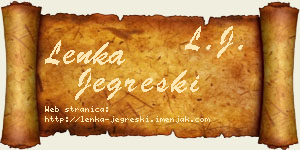 Lenka Jegreški vizit kartica